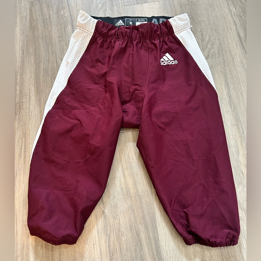 Adidas Woven A1 Stock Football Pants Burgandy White Mens Size M NWT